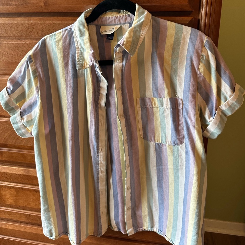 Universal Thread Short Sleeve Button Up - Striped